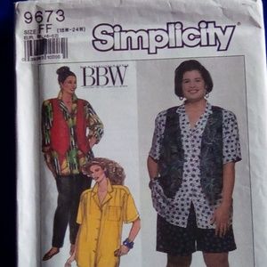 Simplicity Shirt pant short vest 18W-24W